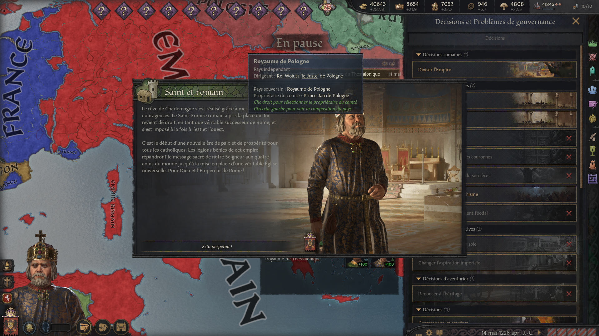 I don't have the Pax roman decision while reforming the Roman Empire